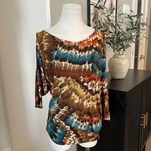 Earthy Bohemian Soft Vintage Feather-Inspired Tee